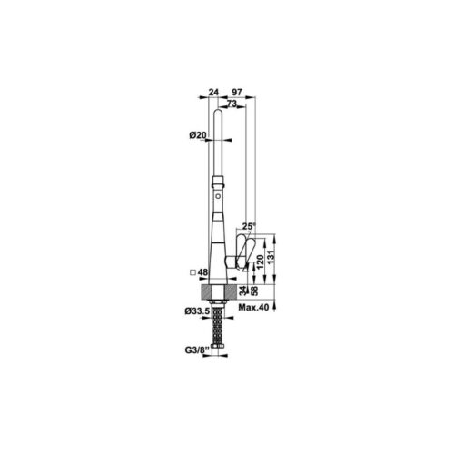 Vòi rửa bát Hafele Hydros HT20-CH1F187 570.82.230 4 Thông số kỹ thuật vòi rửa bát Hafele Hydros HT20-CH1F187 570.82.230
