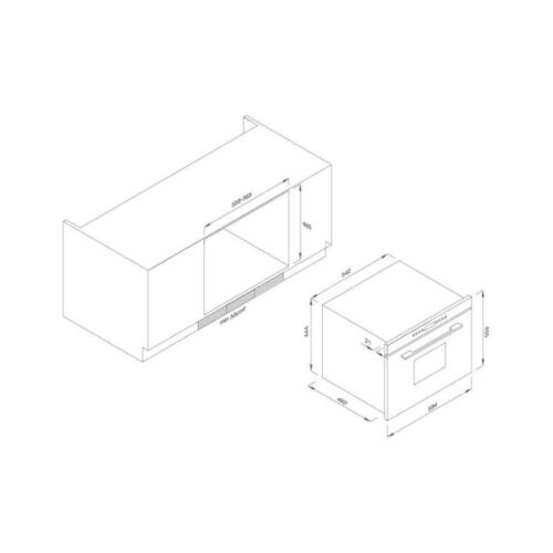 Lò hấp Malloca MST35IX03 (kính trắng) 3 Kích thước lò hấp Malloca MST35-IX03 (kính trắng)