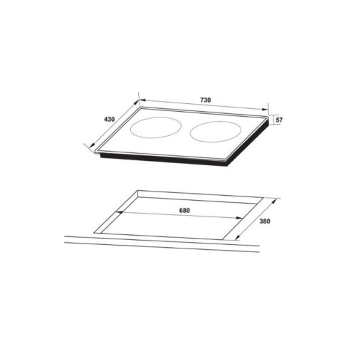Bếp từ đôi Hafele HC-I3732A 536.61.736 4 Kích thước bếp từ đôi Hafele HC-I3732A 536.61.736