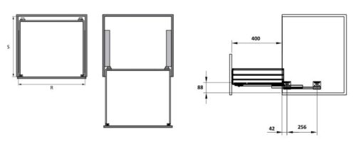 Kích thước của Bộ rổ bát đĩa Cappella Hafele 549.08.006 Inox 304