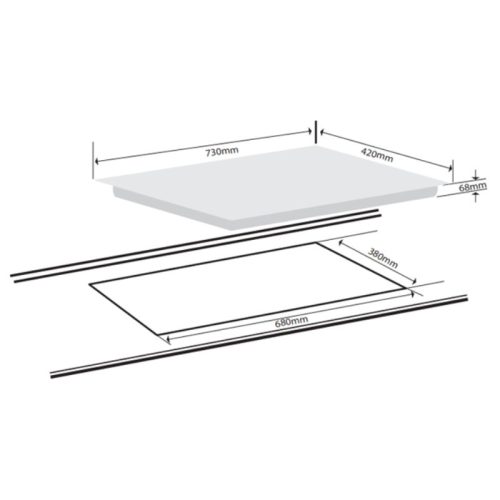 Kích thước bếp từ đôi Giovani G-2218 MAS lắp âm