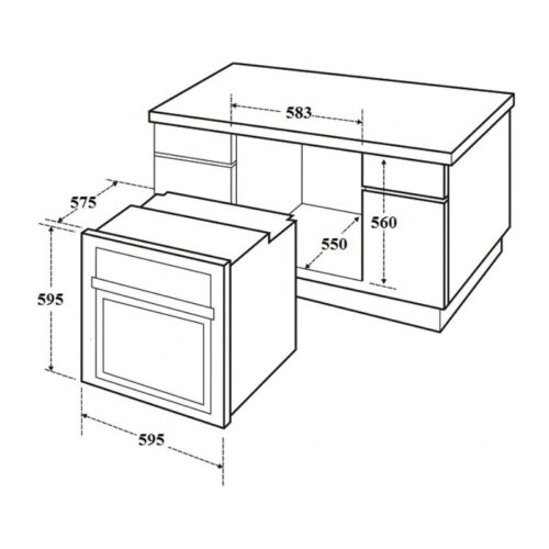Lò nướng âm tủ Canzy CZ 11EBN 3 Kích thước lò nướng âm tủ Canzy CZ 11EBN