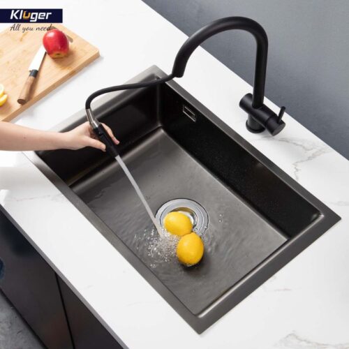 Chậu rửa bát 1 hố Kluger KU8121B-S68 4 Ảnh thực tế chậu rửa bát 1 hố Kluger KU8121B-S68