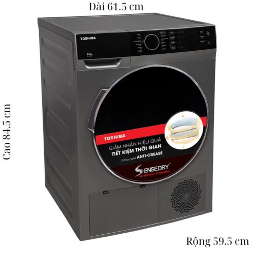 Kích thước máy Sấy Ngưng Tụ Toshiba 8 Kg TD-K90MEV(SK)