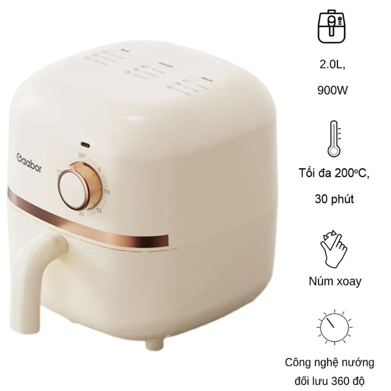 Nồi chiên không dầu Gaabor AF20M-YE01A Nồi chiên không dầu Gaabor AF20M-YE01A