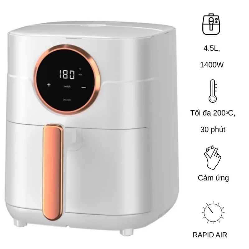 Nồi chiên không dầu Gaabor GA-E45A02 4.5 Lít Nồi chiên không dầu Gaabor GA-E45A02 4.5 Lít