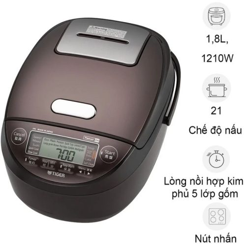 Nồi cơm điện tử cao tần áp suất Tiger JPK-W18W 1.8 Lít