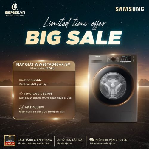 Big sale Máy Giặt Samsung Inverter 9.5 Kg WW95TA046AX / SV cửa trước