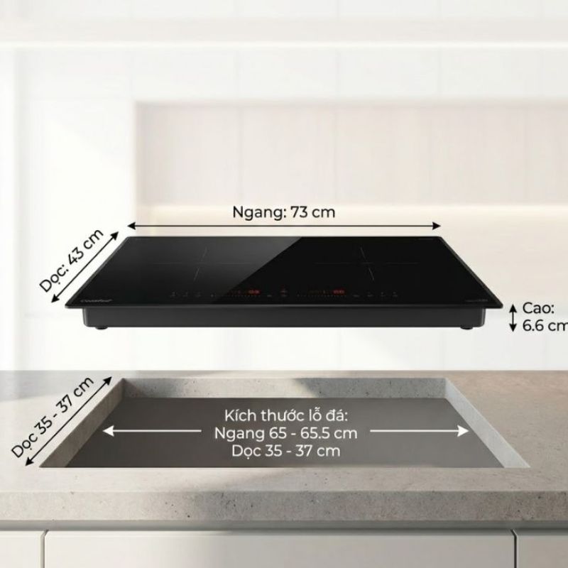 Kích thước Bếp từ Comfee CIH-44DIL Kích thước Bếp từ Comfee CIH-44DIL