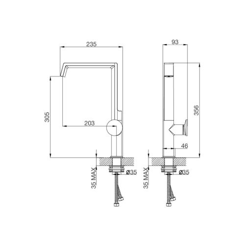 Vòi rửa chén Malloca K342BM 5 thong so voi rua chen malloca k342bm